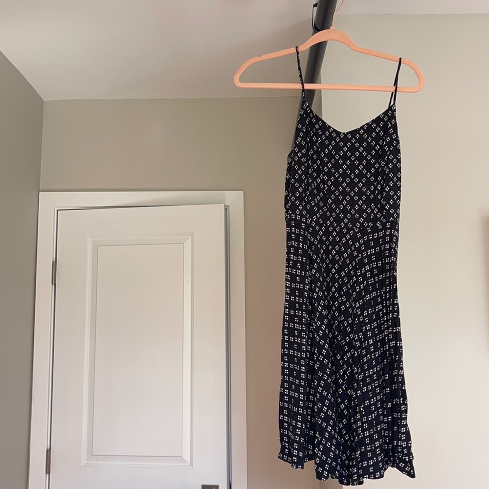 Black dress with white design